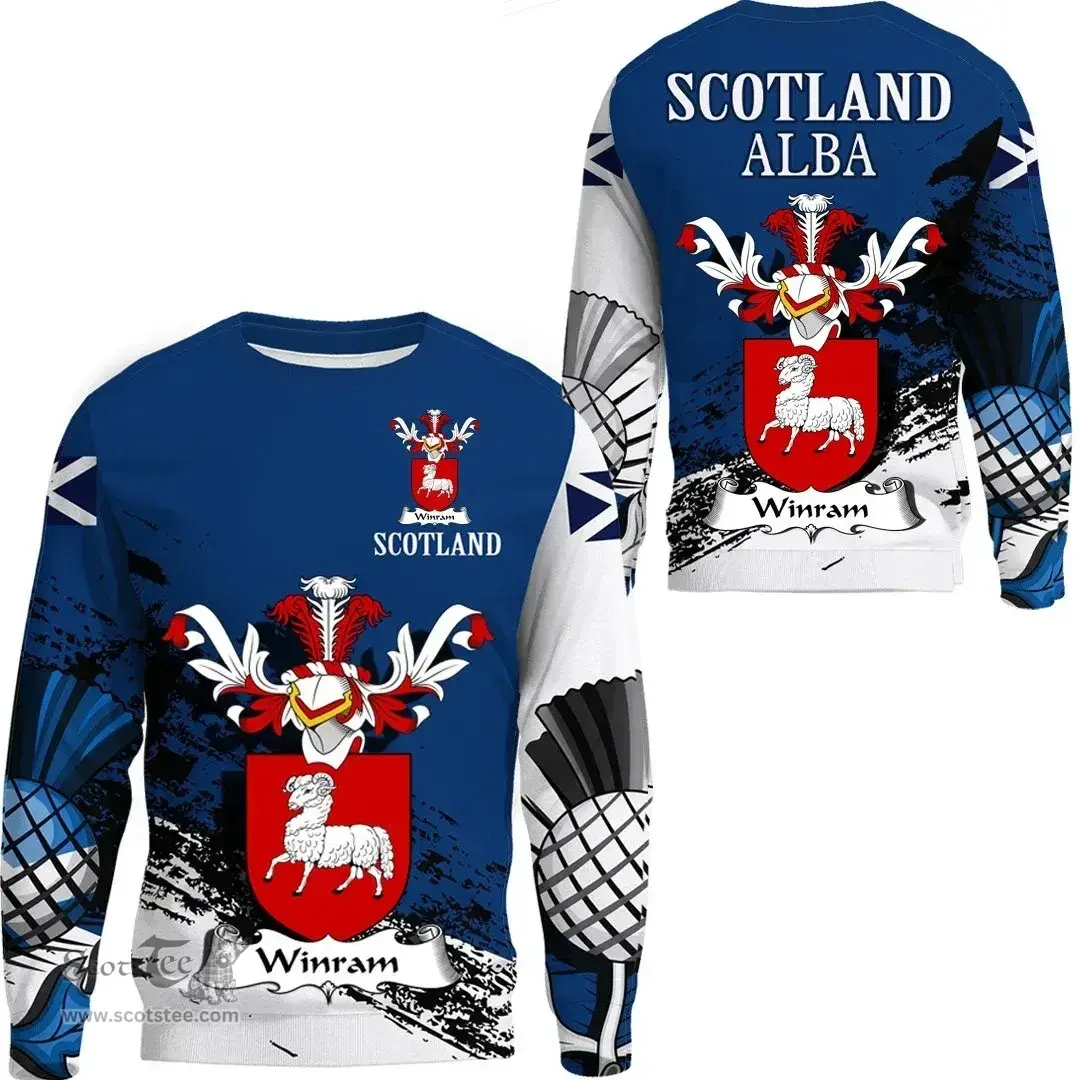 Scottish Winram Clan Scottish Family Crest Scotland Alba Thistle Sweatshirt