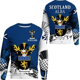 Scottish Normand Clan Scottish Family Crest Scotland Alba Thistle Sweatshirt