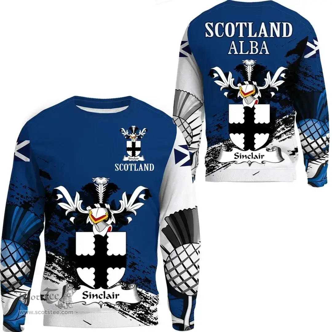 Scottish Sinclair Clan Scottish Family Crest Scotland Alba Thistle Sweatshirt