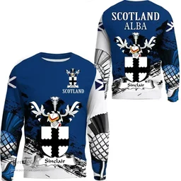 Scottish Sinclair Clan Scottish Family Crest Scotland Alba Thistle Sweatshirt