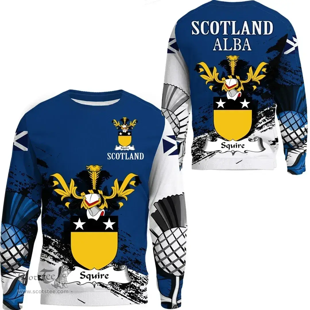 Scottish Squire Clan Scottish Family Crest Scotland Alba Thistle Sweatshirt
