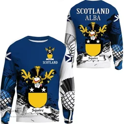 Scottish Squire Clan Scottish Family Crest Scotland Alba Thistle Sweatshirt