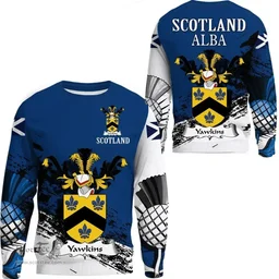 Scottish Yawkins Clan Scottish Family Crest Scotland Alba Thistle Sweatshirt