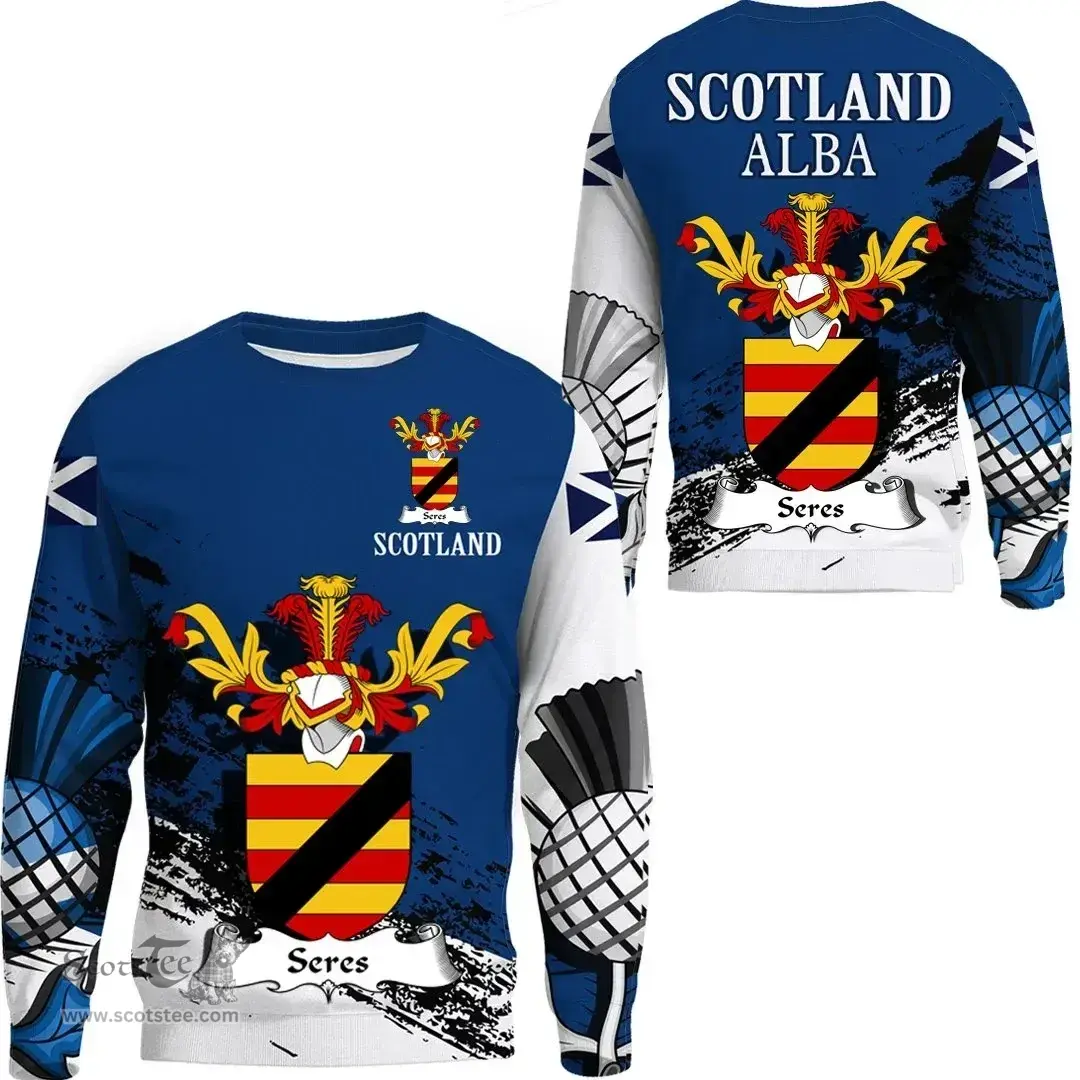 Scottish Seres Clan Scottish Family Crest Scotland Alba Thistle Sweatshirt