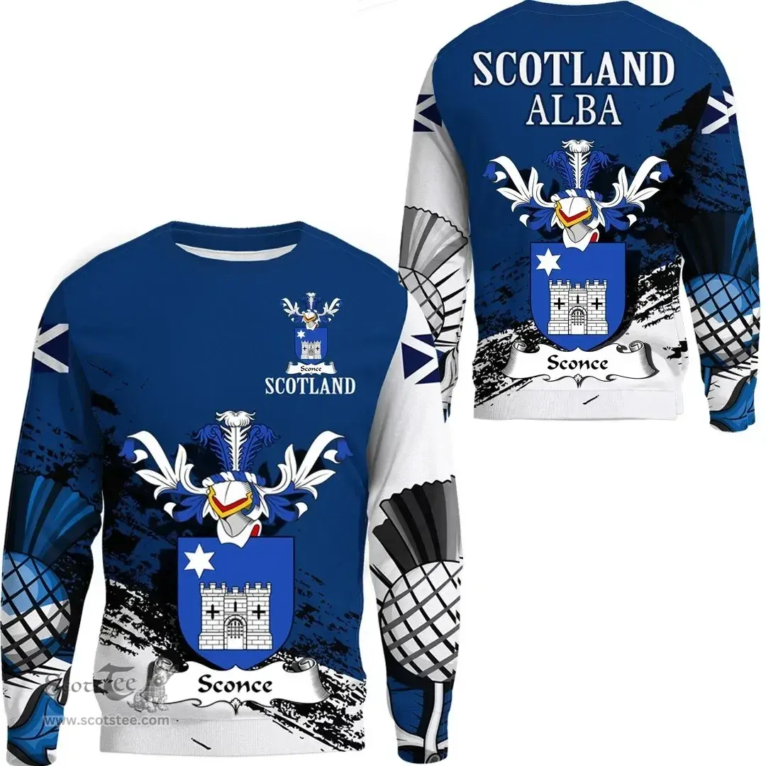 Scottish Sconce Clan Scottish Family Crest Scotland Alba Thistle Sweatshirt