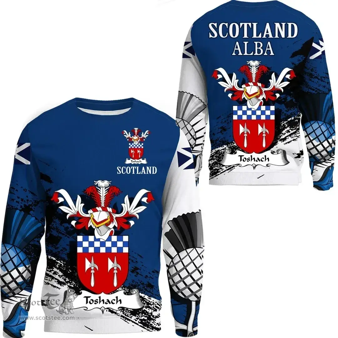 Scottish Toshach Clan Scottish Family Crest Scotland Alba Thistle Sweatshirt
