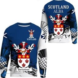 Scottish Stevenson Clan Scottish Family Crest Scotland Alba Thistle Sweatshirt