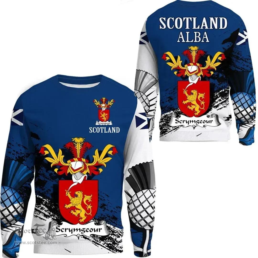Scottish Scrymgeour Clan Scottish Family Crest Scotland Alba Thistle Sweatshirt