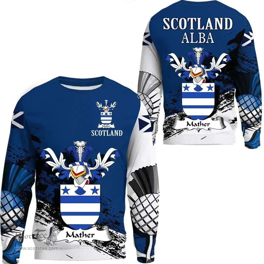Scottish Mather or Madder Clan Scottish Family Crest Scotland Alba Thistle Sweatshirt