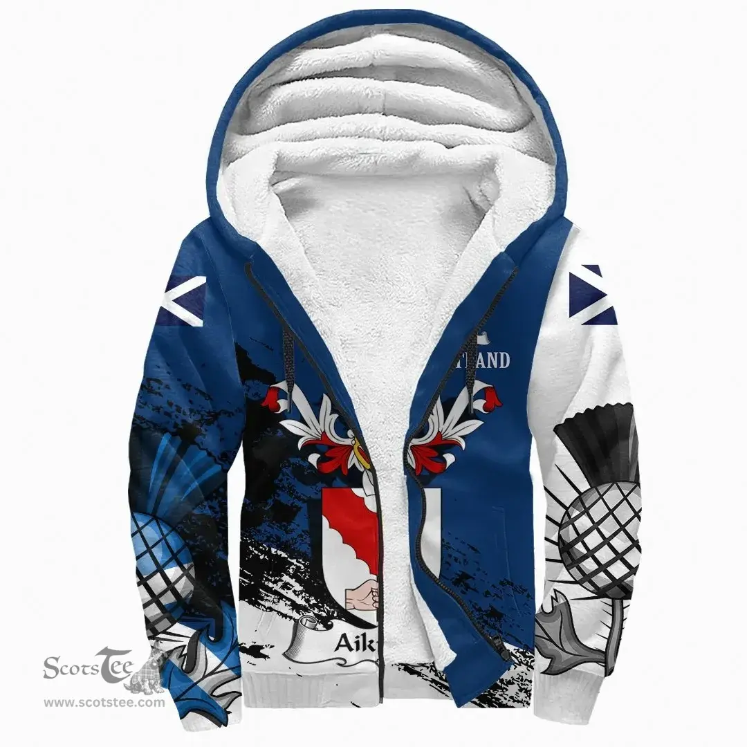 Scottish Aikman Clan Scottish Family Crest Scotland Alba Thistle Sherpa Hoodie