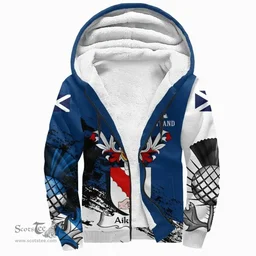 Scottish Aikman Clan Scottish Family Crest Scotland Alba Thistle Sherpa Hoodie