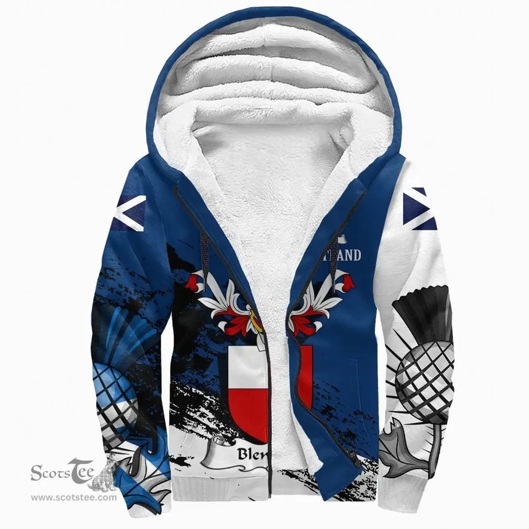 Scottish Blencow or Blencowe Clan Scottish Family Crest Scotland Alba Thistle Sherpa Hoodie