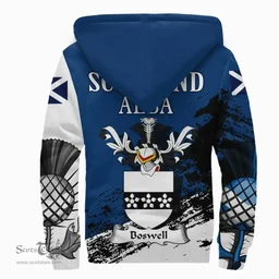 Scottish Boswell Clan Scottish Family Crest Scotland Alba Thistle Sherpa Hoodie