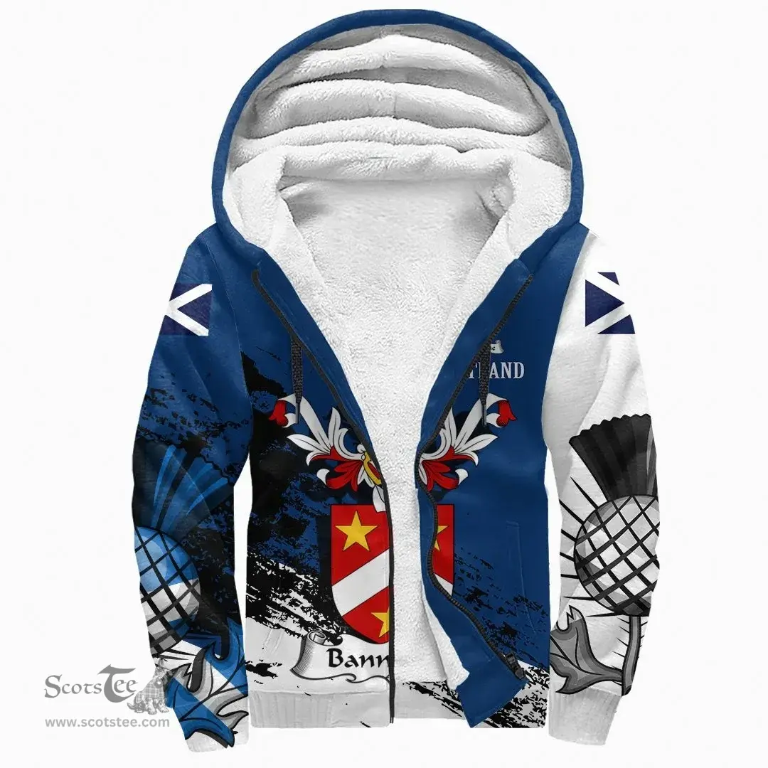 Scottish Bannatyne Clan Scottish Family Crest Scotland Alba Thistle Sherpa Hoodie