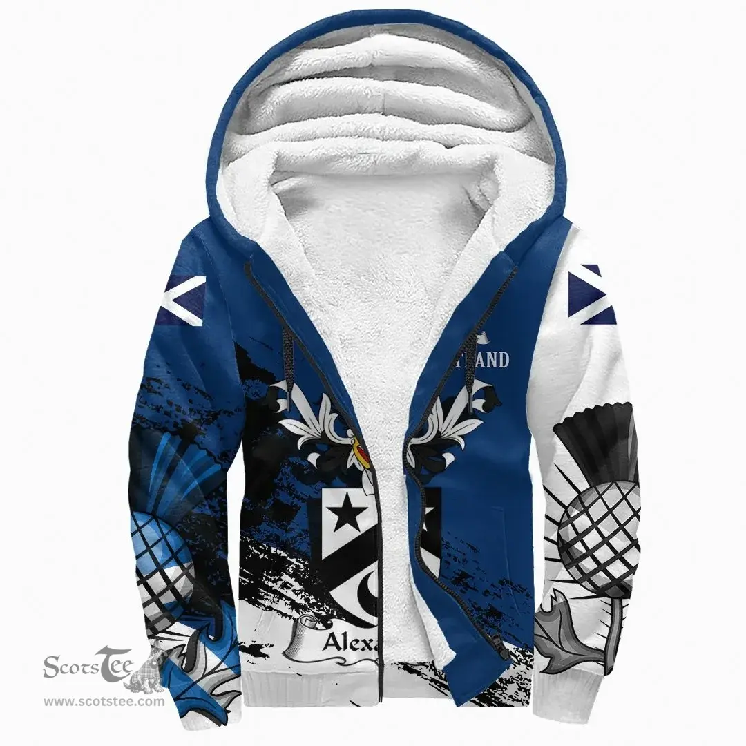 Scottish Alexander Clan Scottish Family Crest Scotland Alba Thistle Sherpa Hoodie