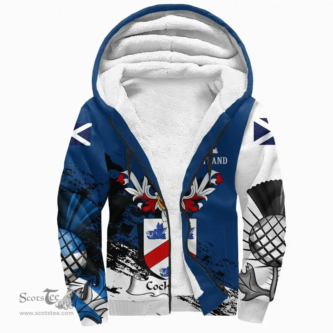 Scottish Cochrane Clan Scottish Family Crest Scotland Alba Thistle Sherpa Hoodie