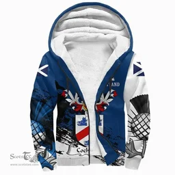 Scottish Cochrane Clan Scottish Family Crest Scotland Alba Thistle Sherpa Hoodie
