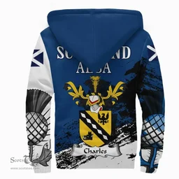 Scottish Charles Clan Scottish Family Crest Scotland Alba Thistle Sherpa Hoodie