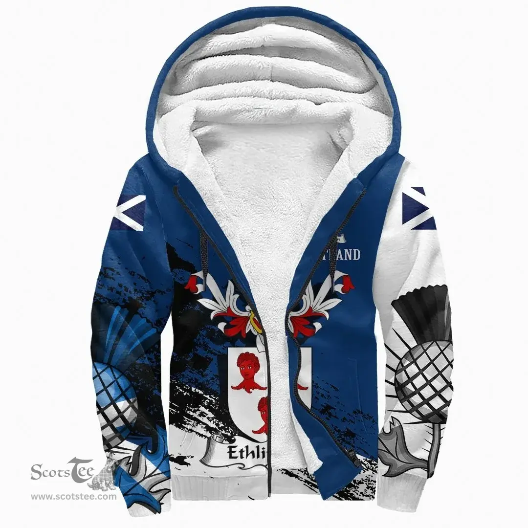 Scottish Ethlington Clan Scottish Family Crest Scotland Alba Thistle Sherpa Hoodie