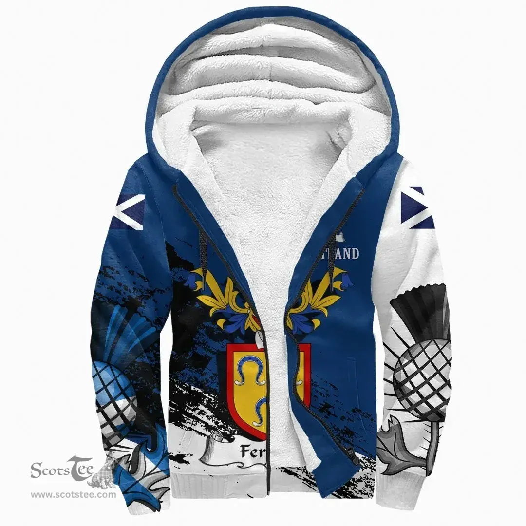 Scottish Ferrier Clan Scottish Family Crest Scotland Alba Thistle Sherpa Hoodie