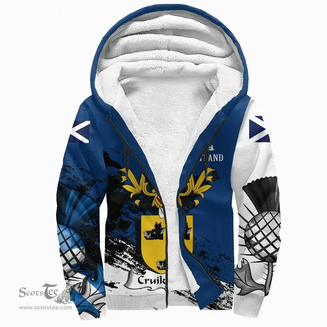 Scottish Cruikshank Clan Scottish Family Crest Scotland Alba Thistle Sherpa Hoodie