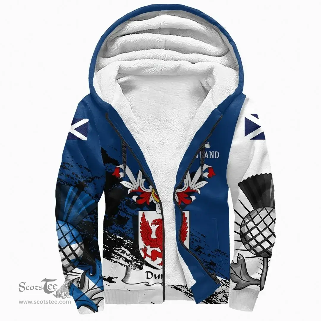 Scottish Dunlop Clan Scottish Family Crest Scotland Alba Thistle Sherpa Hoodie