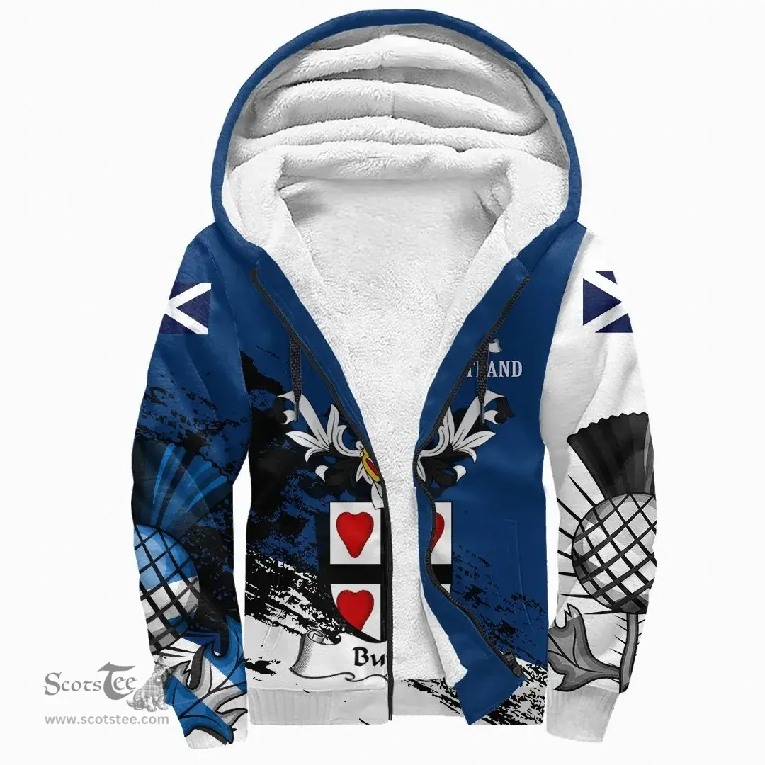 Scottish Butter Clan Scottish Family Crest Scotland Alba Thistle Sherpa Hoodie