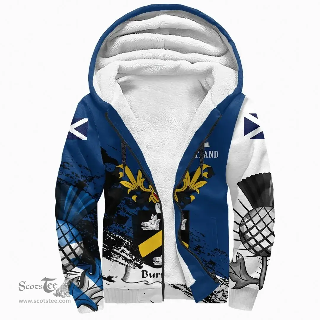 Scottish Burnside Clan Scottish Family Crest Scotland Alba Thistle Sherpa Hoodie