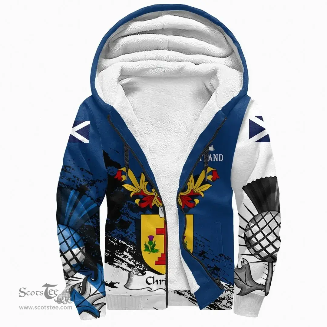 Scottish Christall Clan Scottish Family Crest Scotland Alba Thistle Sherpa Hoodie