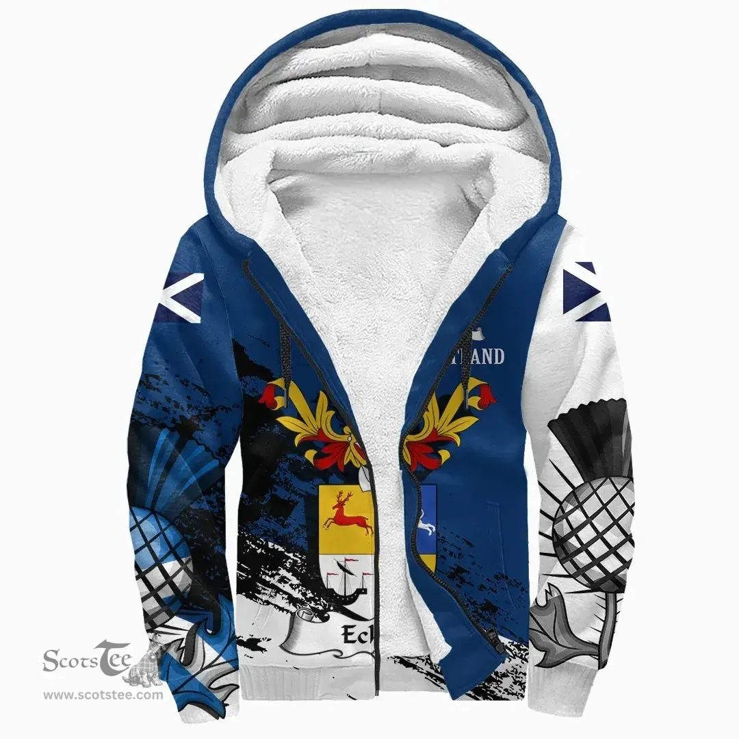 Scottish Echlin Clan Scottish Family Crest Scotland Alba Thistle Sherpa Hoodie