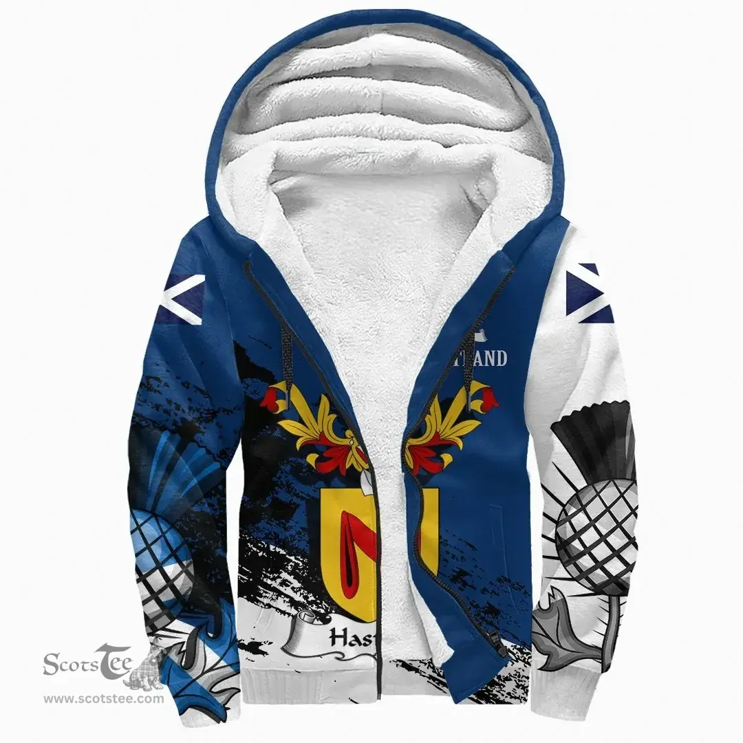 Scottish Hastings Clan Scottish Family Crest Scotland Alba Thistle Sherpa Hoodie
