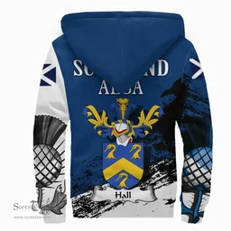 Scottish Hall Clan Scottish Family Crest Scotland Alba Thistle Sherpa Hoodie
