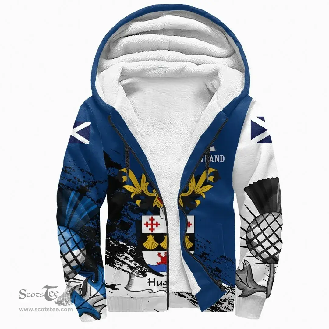 Scottish Hughan Clan Scottish Family Crest Scotland Alba Thistle Sherpa Hoodie