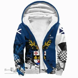 Scottish Hughan Clan Scottish Family Crest Scotland Alba Thistle Sherpa Hoodie