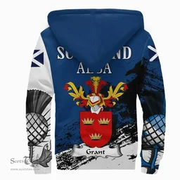 Scottish Grant Clan Scottish Family Crest Scotland Alba Thistle Sherpa Hoodie