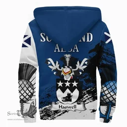 Scottish Haswell Clan Scottish Family Crest Scotland Alba Thistle Sherpa Hoodie