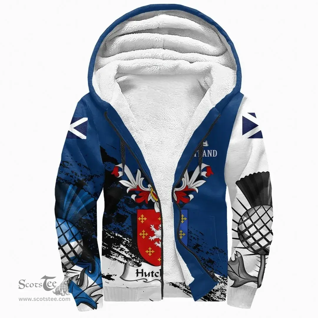 Scottish Hutchinson Clan Scottish Family Crest Scotland Alba Thistle Sherpa Hoodie