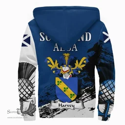 Scottish Harvey Clan Scottish Family Crest Scotland Alba Thistle Sherpa Hoodie
