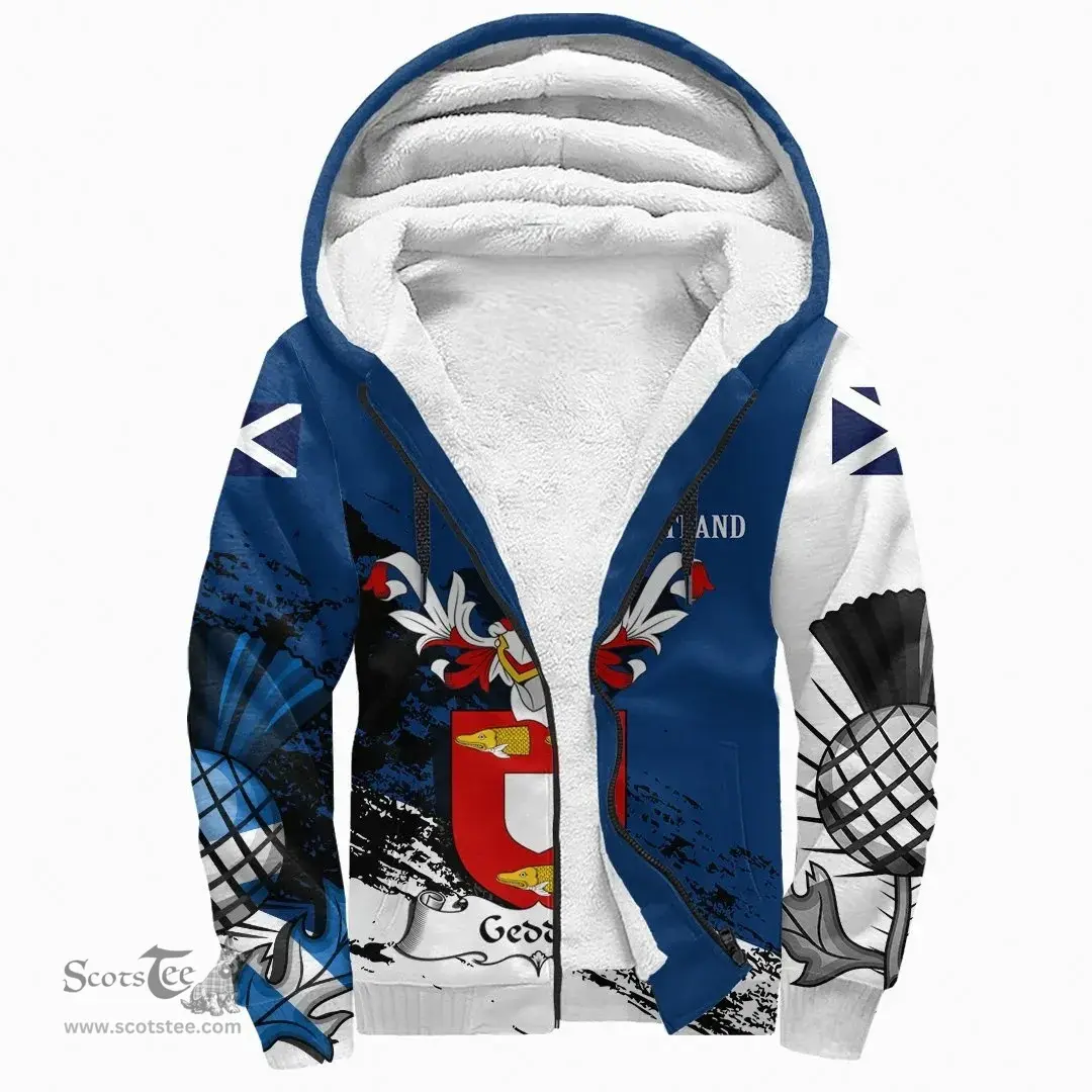 Scottish Geddes Clan Scottish Family Crest Scotland Alba Thistle Sherpa Hoodie
