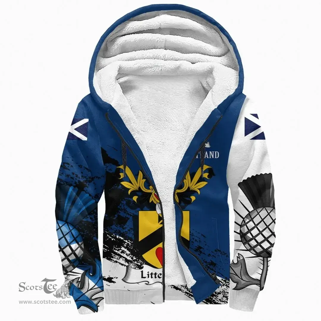 Scottish Littelman Clan Scottish Family Crest Scotland Alba Thistle Sherpa Hoodie