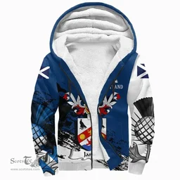 Scottish Jarvie Clan Scottish Family Crest Scotland Alba Thistle Sherpa Hoodie