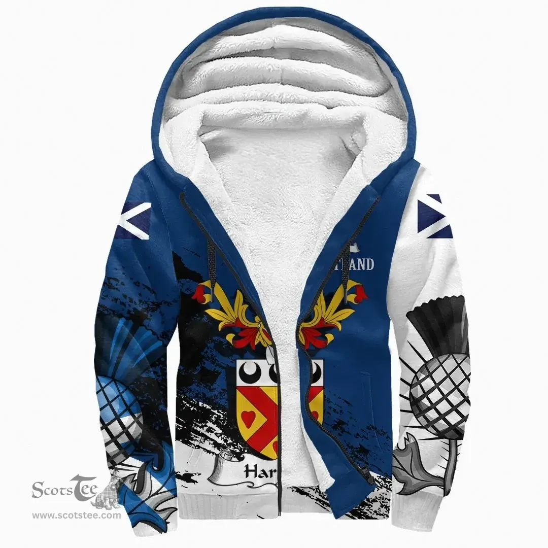 Scottish Hartside Clan Scottish Family Crest Scotland Alba Thistle Sherpa Hoodie