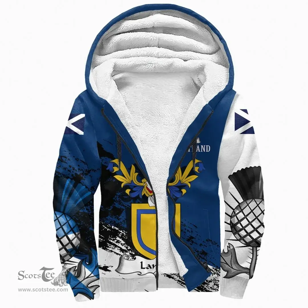 Scottish Landel Clan Scottish Family Crest Scotland Alba Thistle Sherpa Hoodie
