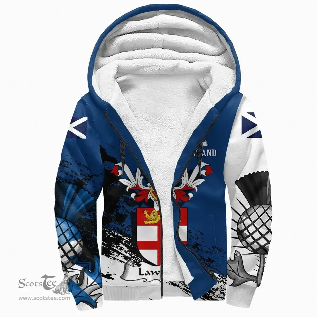 Scottish Lawrence Clan Scottish Family Crest Scotland Alba Thistle Sherpa Hoodie
