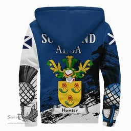 Scottish Hunter Clan Scottish Family Crest Scotland Alba Thistle Sherpa Hoodie