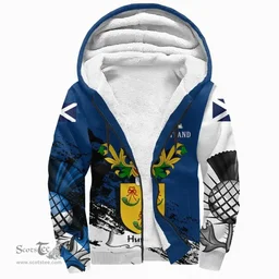 Scottish Hunter Clan Scottish Family Crest Scotland Alba Thistle Sherpa Hoodie