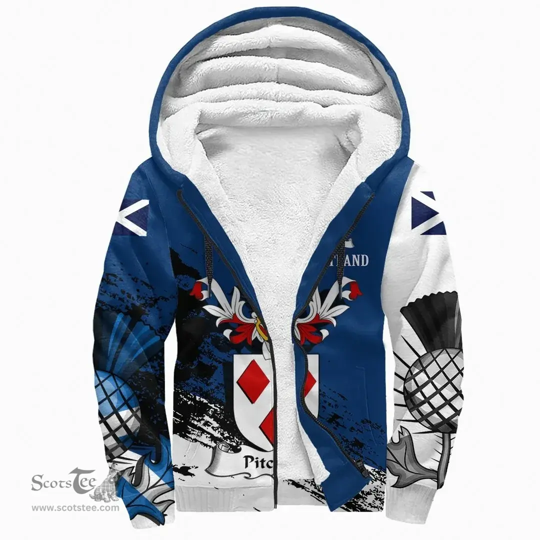 Scottish Pitcairn Clan Scottish Family Crest Scotland Alba Thistle Sherpa Hoodie