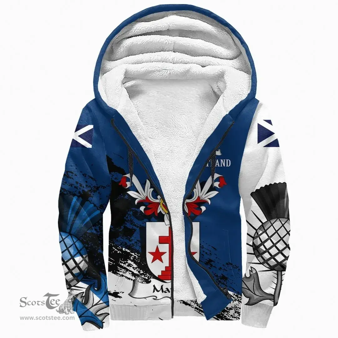 Scottish Manson Clan Scottish Family Crest Scotland Alba Thistle Sherpa Hoodie
