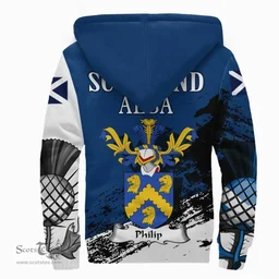 Scottish Philip Clan Scottish Family Crest Scotland Alba Thistle Sherpa Hoodie