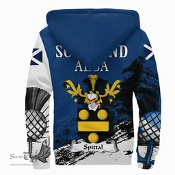 Scottish Spittle Clan Scottish Family Crest Scotland Alba Thistle Sherpa Hoodie